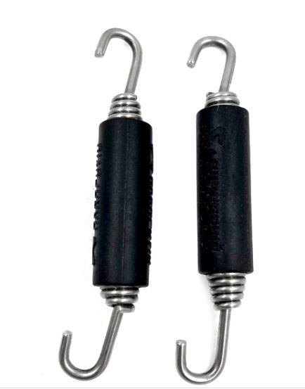 EXHAUST SPRING 90mm PK-2 SWIVEL BOTH ENDS WITH ANTI VIBRATION RUBBER image 1