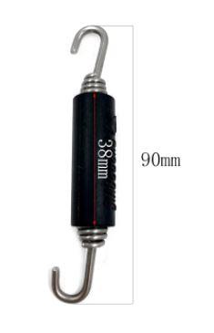 EXHAUST SPRING 90mm PK-2 SWIVEL BOTH ENDS WITH ANTI VIBRATION RUBBER thumbnail 2