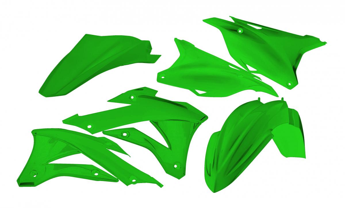 PLASTIC KIT/5 2022-25 KX85/112 GREEN OEM, RTECH R-KITKX0-VE0-585 image 1