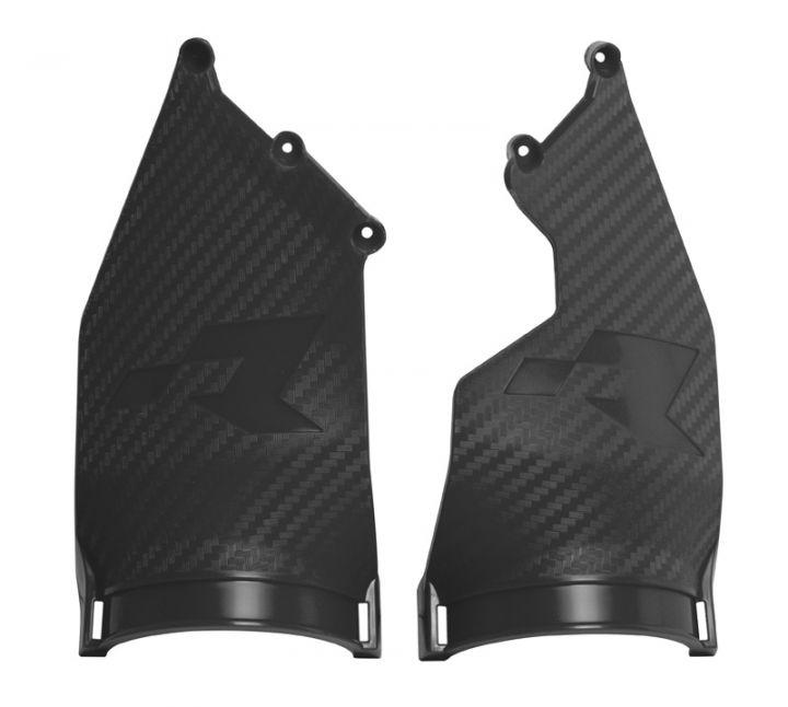 REP. TRIPLE CLAMP PROTECTORS 20-24 BETA BLACK, FOR ENDURO HEADLIGHT, RTECH R-PRTPIANR0020 image 1