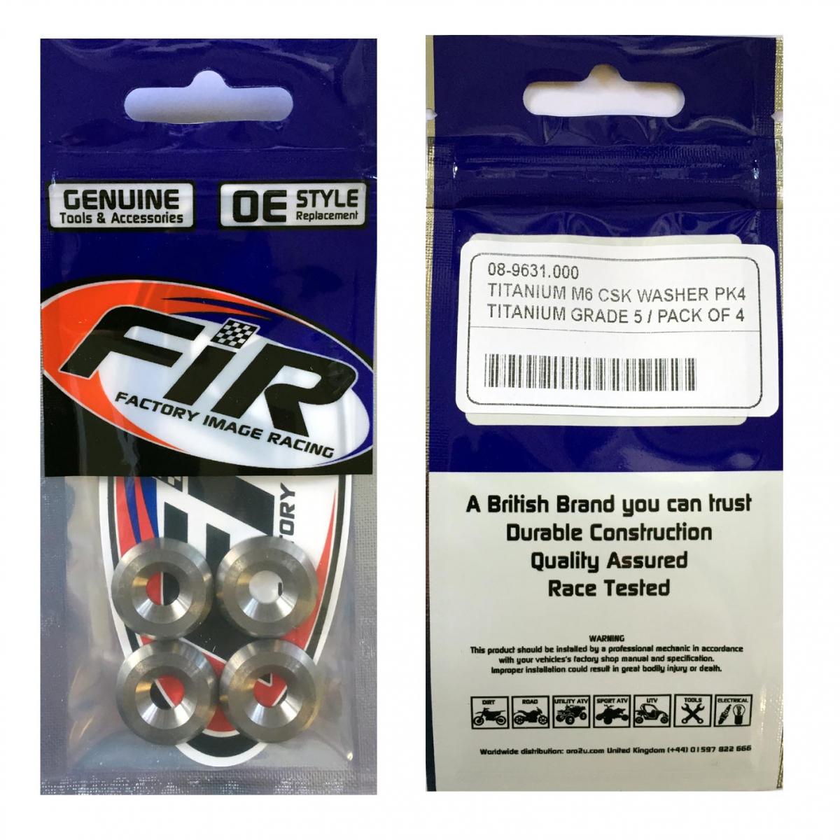 TITANIUM M6 CSK WASHER PK4, TITANIUM GRADE 5 / PACK OF 4 thumbnail 3