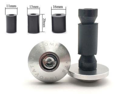 BAR ENDS 12-18mm SILVER Anti Vibration Silder Plug Yamaha Kawasaki honda