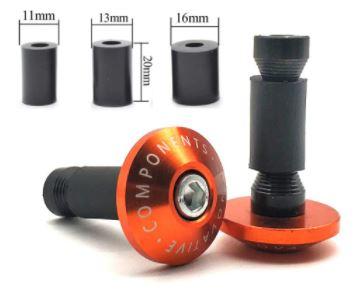 BAR ENDS 12-18mm ORANGE Anti Vibration Silder Plug Yamaha Kawasaki honda