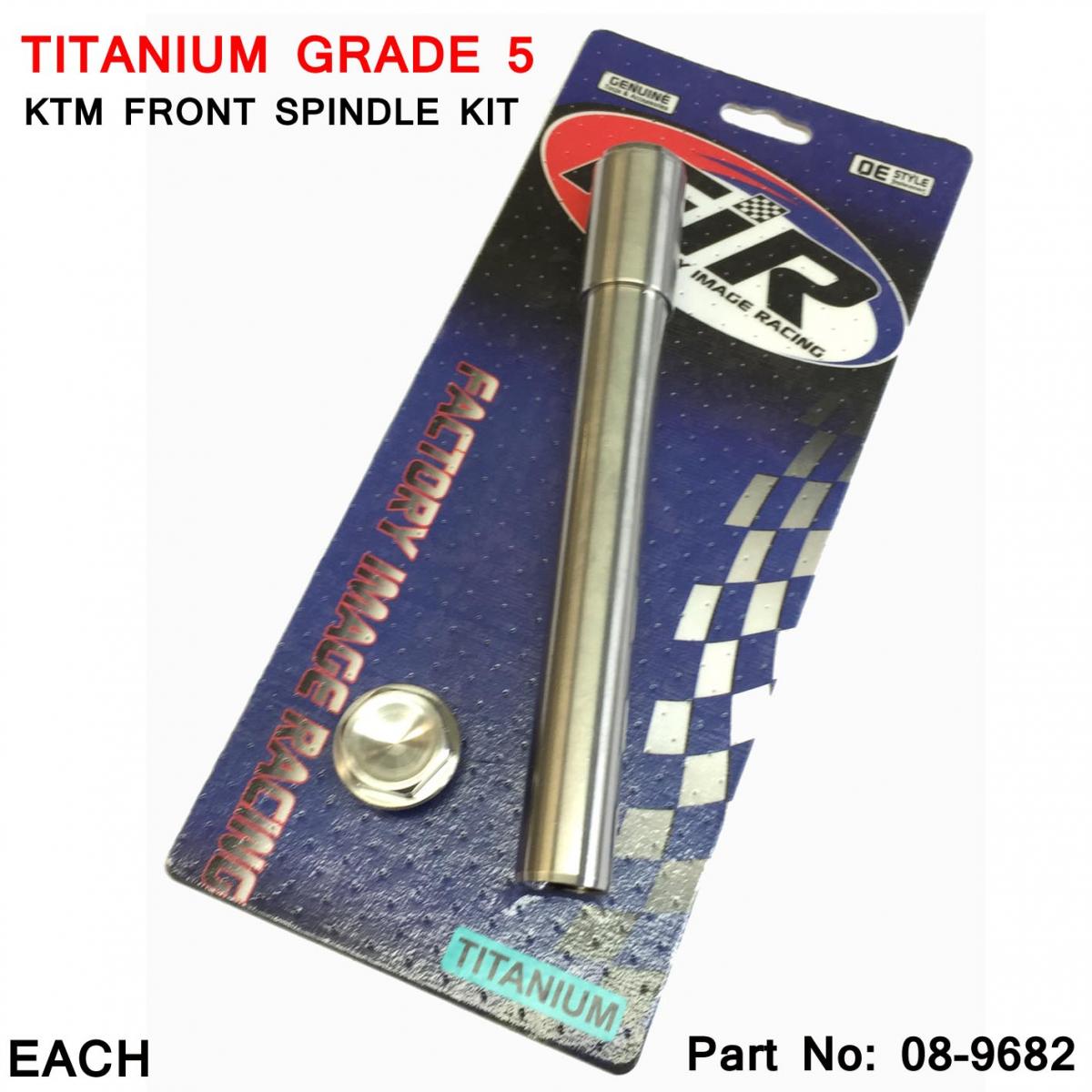 TITANIUM GR5 KTM FRONT SPINDLE KIT, OEM 77309081000 / TITANIUM GRADE 5 / EACH thumbnail 3
