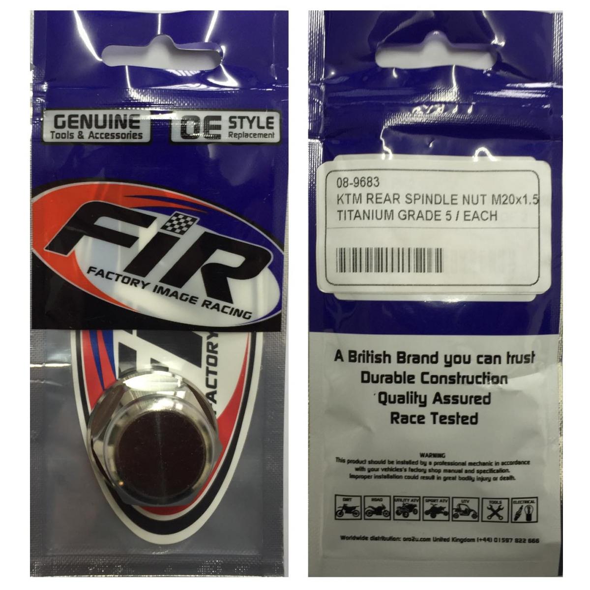KTM HUSQVARNA REAR SPINDLE NUT M20x1.5, TITANIUM GRADE 5 / EACH, OEM 50310099000 / thumbnail 2