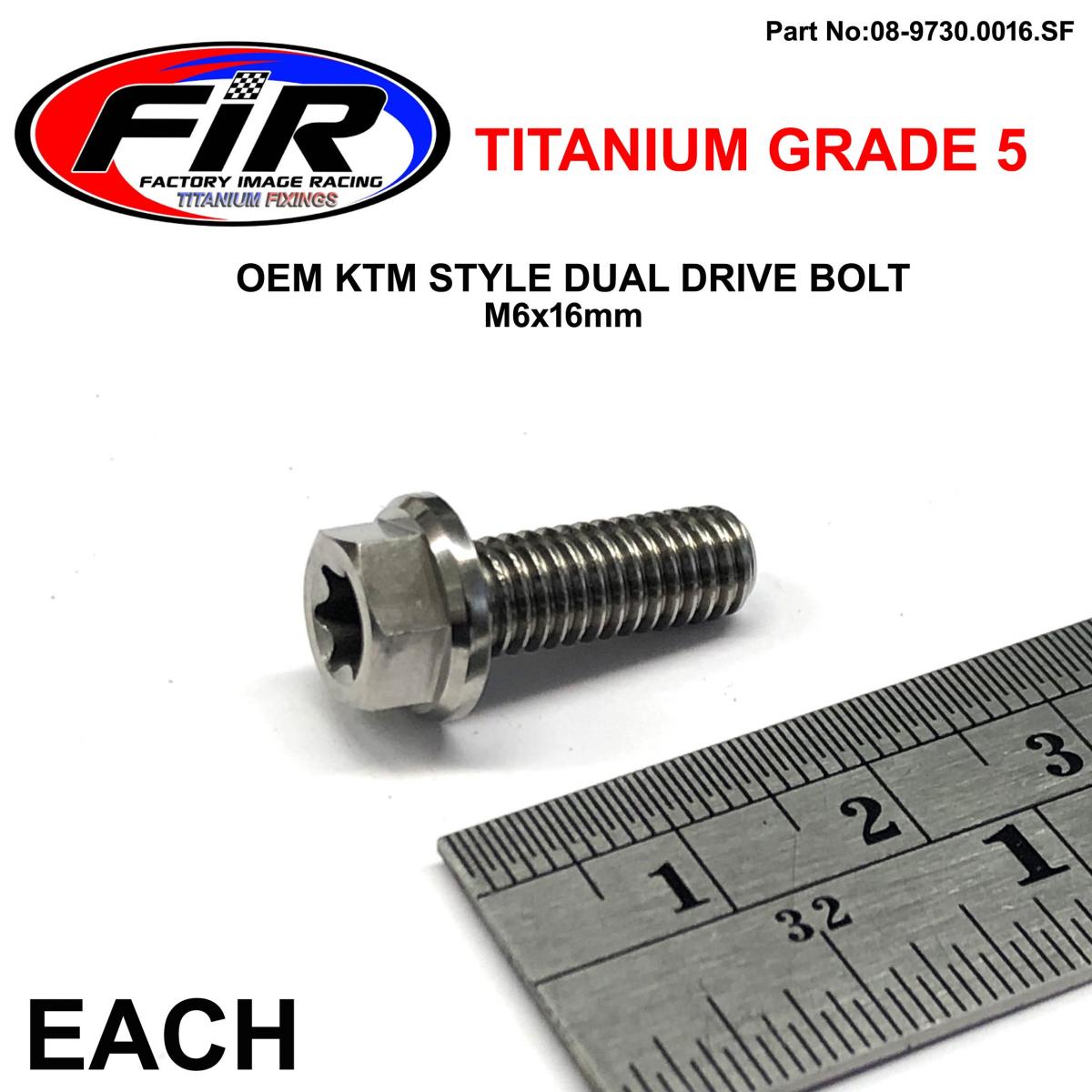 GR5 DUAL/D KTM BOLT 6x16mm EA, TITAUIUM / KTM OEM 0015060163, FACTROY IMAGE RACING image 1