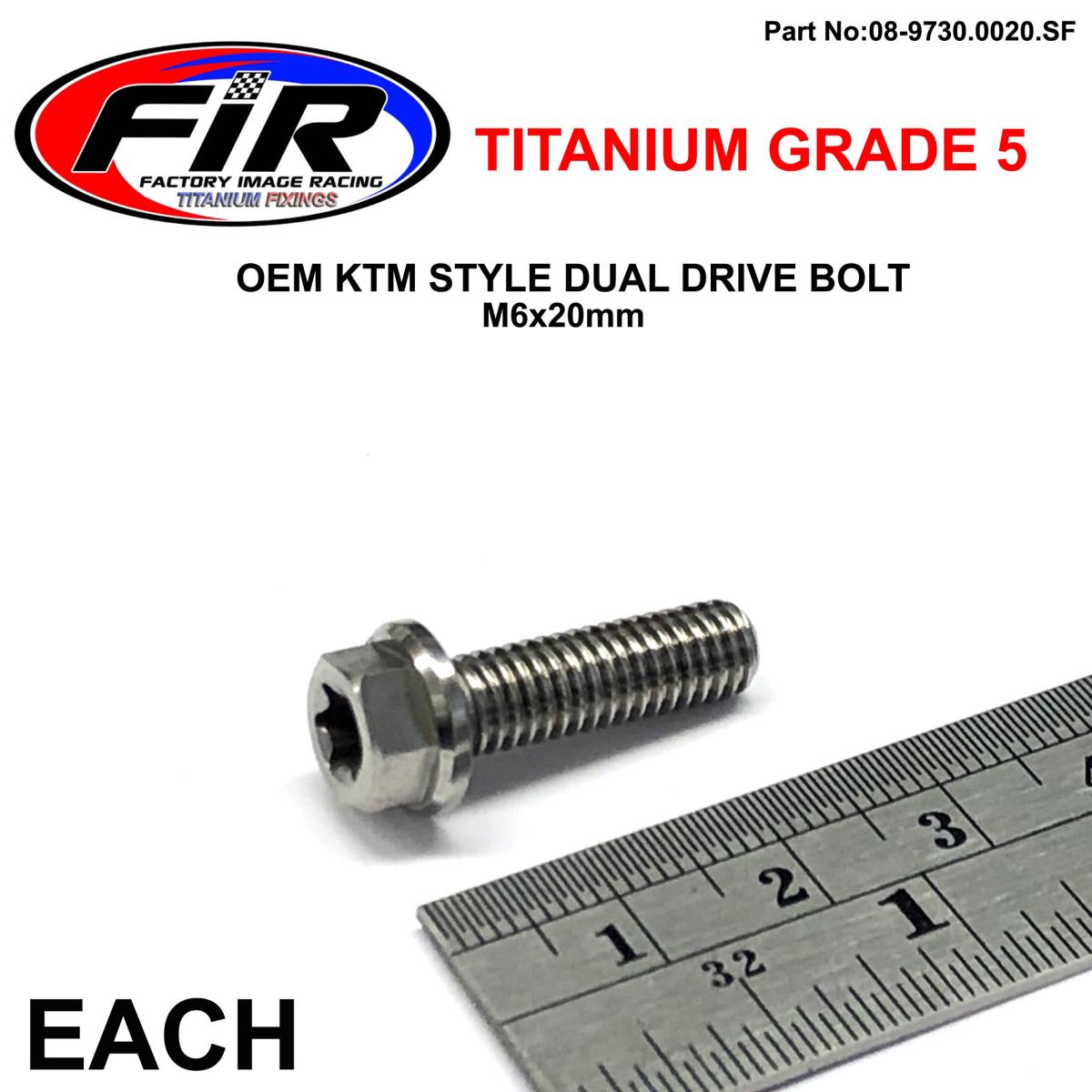 GR5 DUAL/D KTM BOLT 6x20mm EA, TITANIUM / KTM OEM 0015060203 image 1