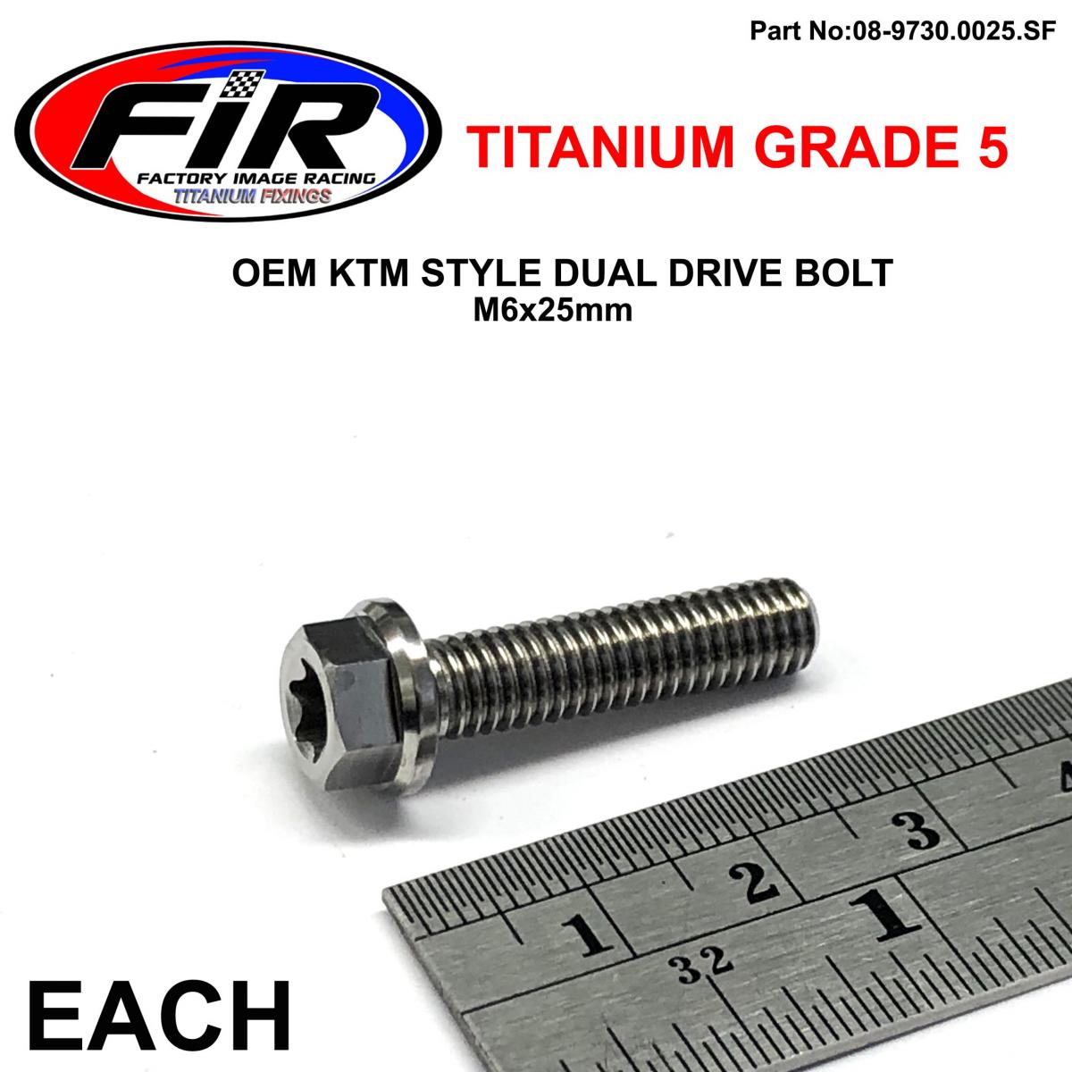 GR5 DUAL/D KTM BOLT 6x25mm EA, TITAUIUM / KTM OEM 0015060253 image 1