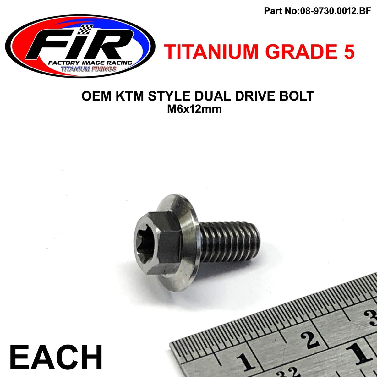 GR5 DUAL/D KTM BOLT 6x12mm EA, TITAUIUM GRADE / KTM OEM 0024060123 image 1