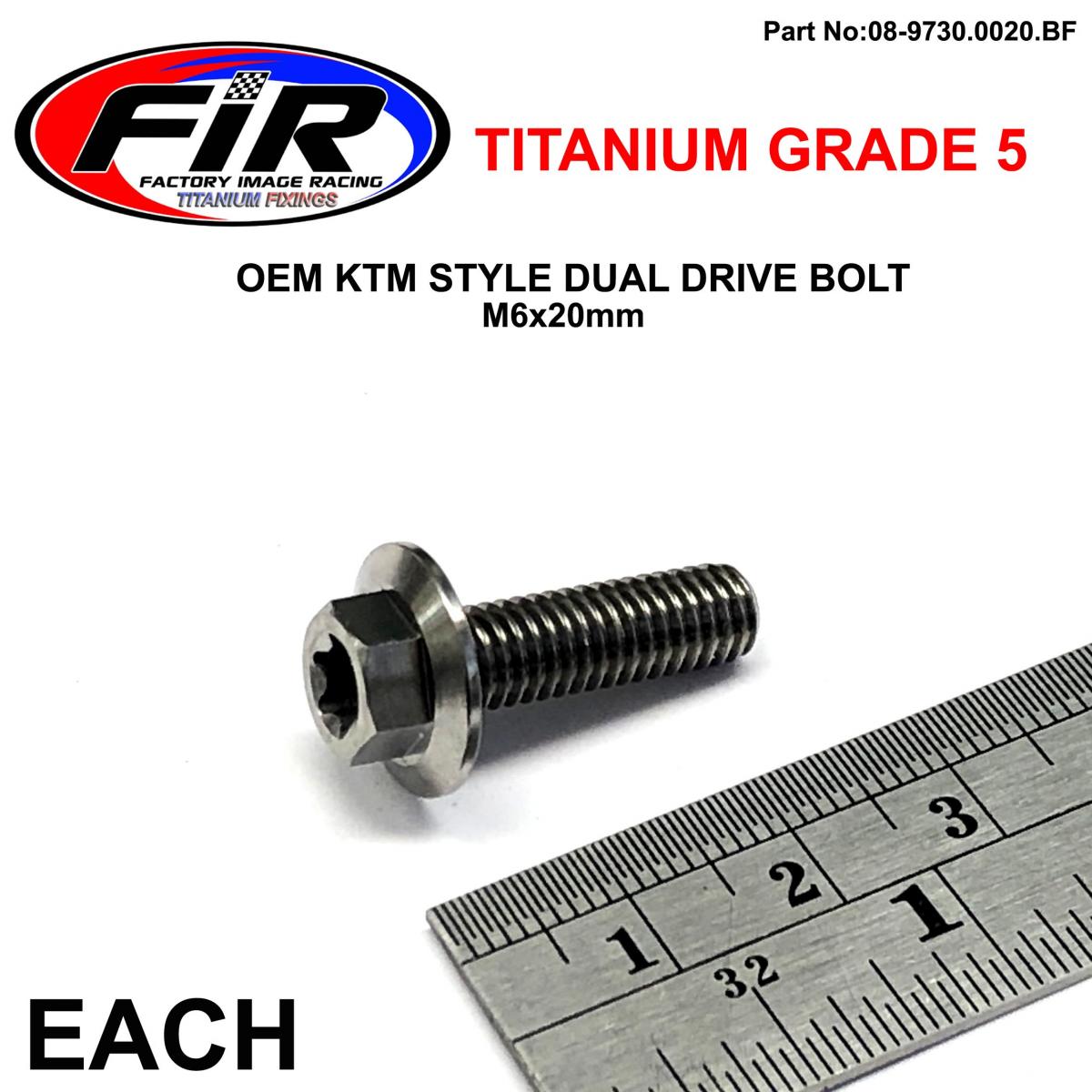 GR5 DUAL/D KTM BOLT 6x20mm EA, TITAUIUM / KTM OEM 0014060203 image 1