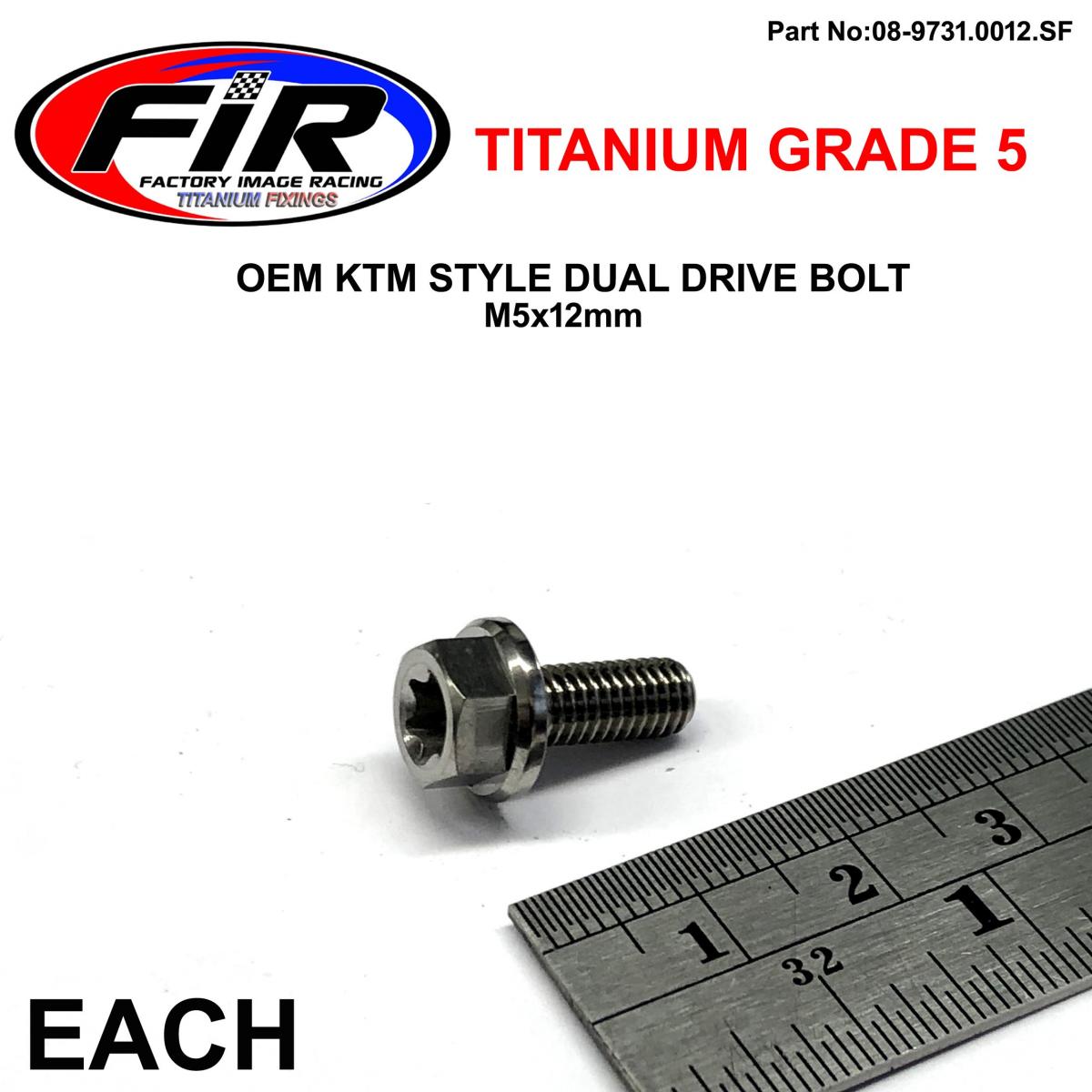 GR5 DUAL/D KTM BOLT 5x12mm EA, TITAUIUM / KTM OEM 0015050123 image 1