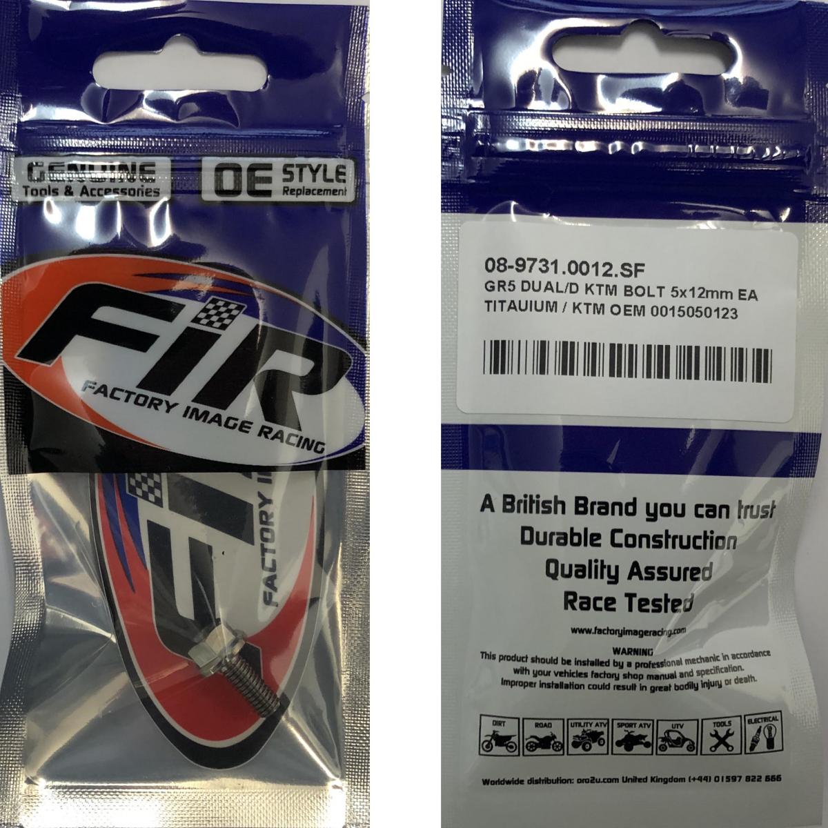 GR5 DUAL/D KTM BOLT 5x12mm EA, TITAUIUM / KTM OEM 0015050123 thumbnail 2