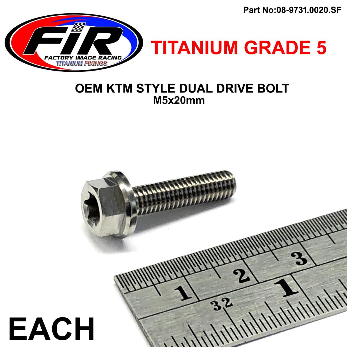 GR5 DUAL/D KTM BOLT 5x20mm EA, TITAUIUM / KTM OEM 0015050203 image 1