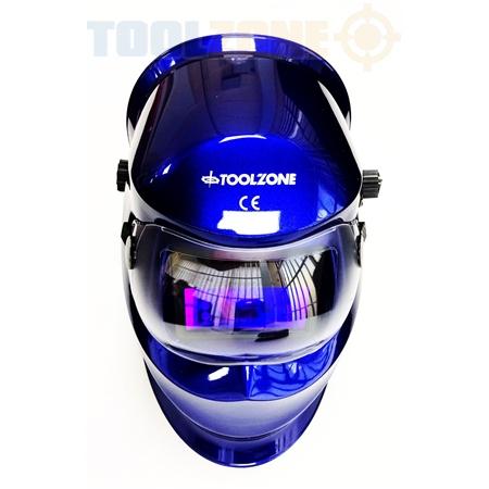 AUTO DARKENING WELDERS HELMET BLUE VARIABLE CONTROL - TOOLZONE KDPWH010B thumbnail 5