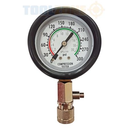 PETROL COMPRESSION TEST KIT 8pc 63mm GAUGE UP TO 300 psi - TOOLZONE KDPAU343 thumbnail 5