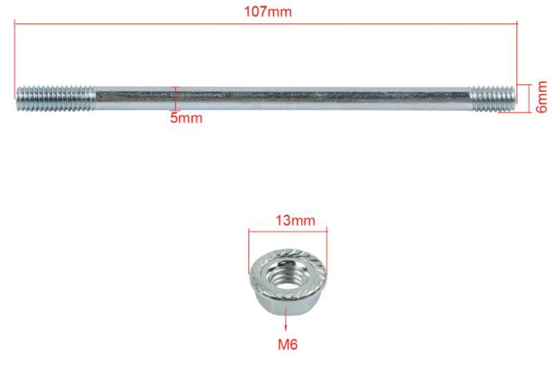 CYLINDER BARREL HEAD STUD & BOLT M6x105mm YAMAHA PW50 PY50 DIRT BIKE thumbnail 2