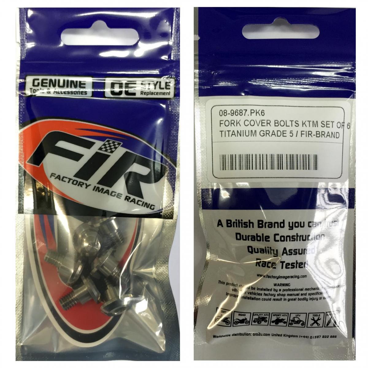 FORK COVER BOLTS KTM SET OF 6, TITANIUM GRADE 5 / OEM PART NO: 59001092050 thumbnail 3