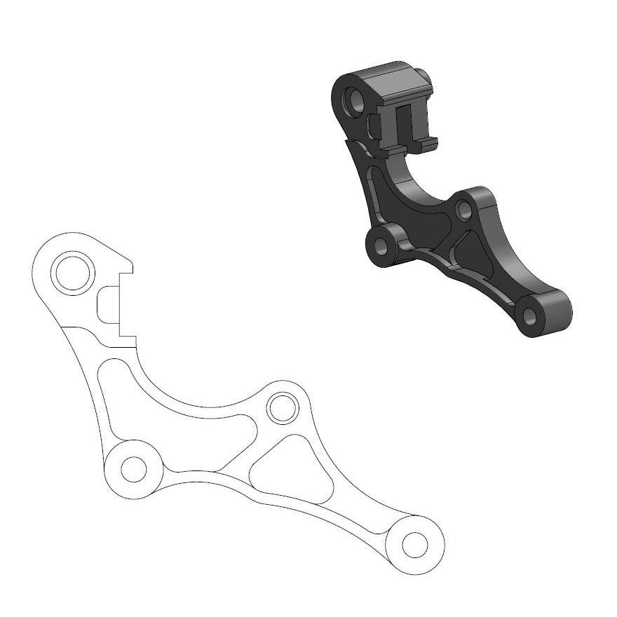 BRACKET CALIPER BRACKET GASGAS HUSQ, GASGAS HUSQVARNA, MOTO-MASTER 211125 ADAPTER image 1