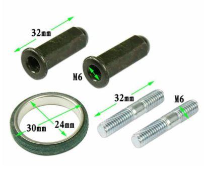 EXHAUST STUDS NUTS GASKET SET CHINESE MOTOR SCOOTER GY6 50 125 150CC thumbnail 2