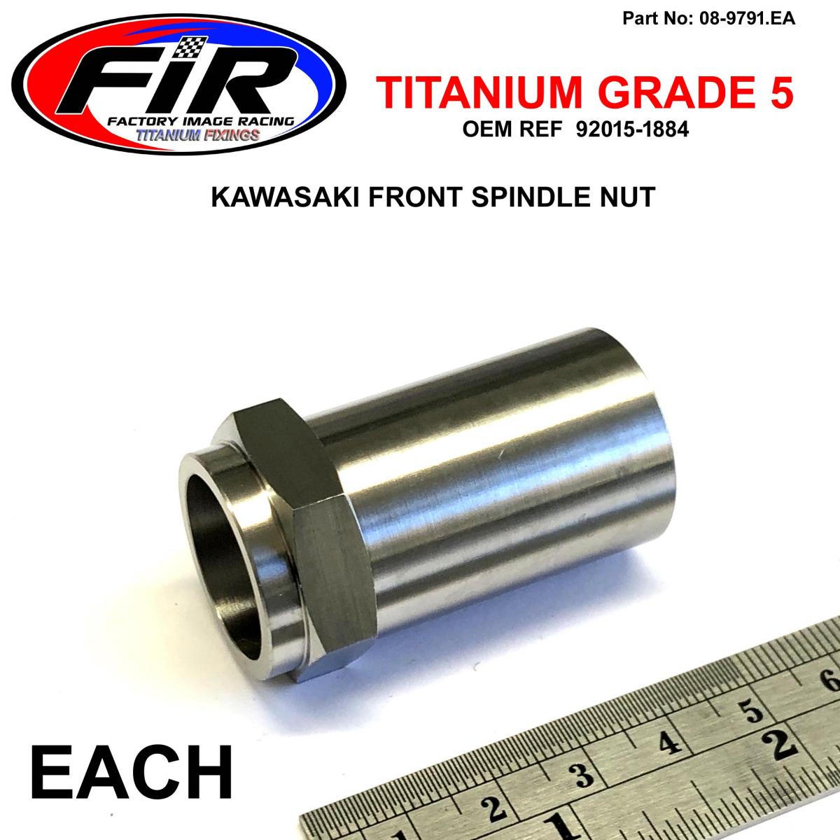 GR5 FRONT SPINDLE NUT KX500, 92015-1884 M18x1.50mm, KX 125 250 500 1993-2004 image 1
