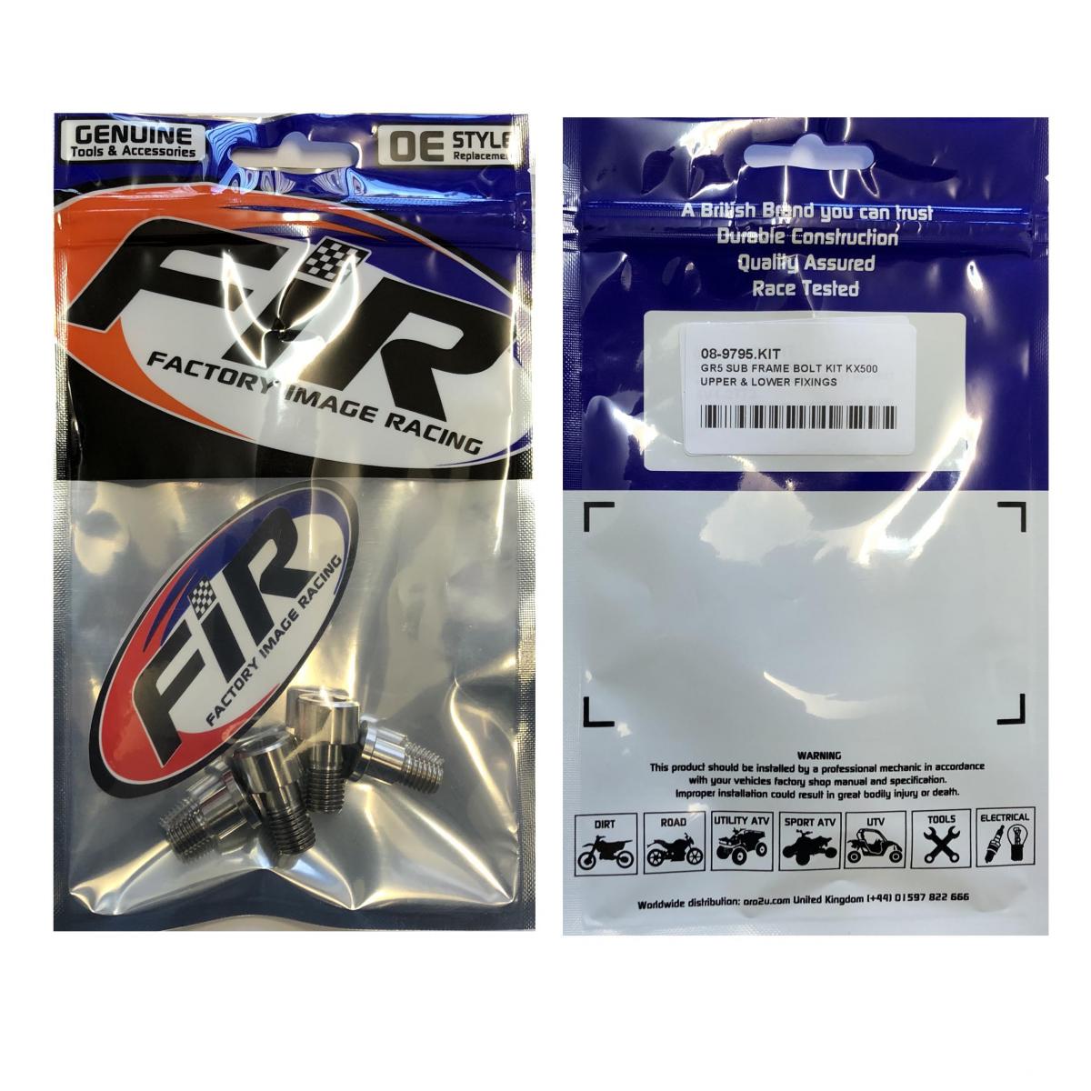 GR5 SUB FRAME BOLT KIT KX500, UPPER & LOWER FIXINGS, 92002-1713 & 92150-1266 thumbnail 2