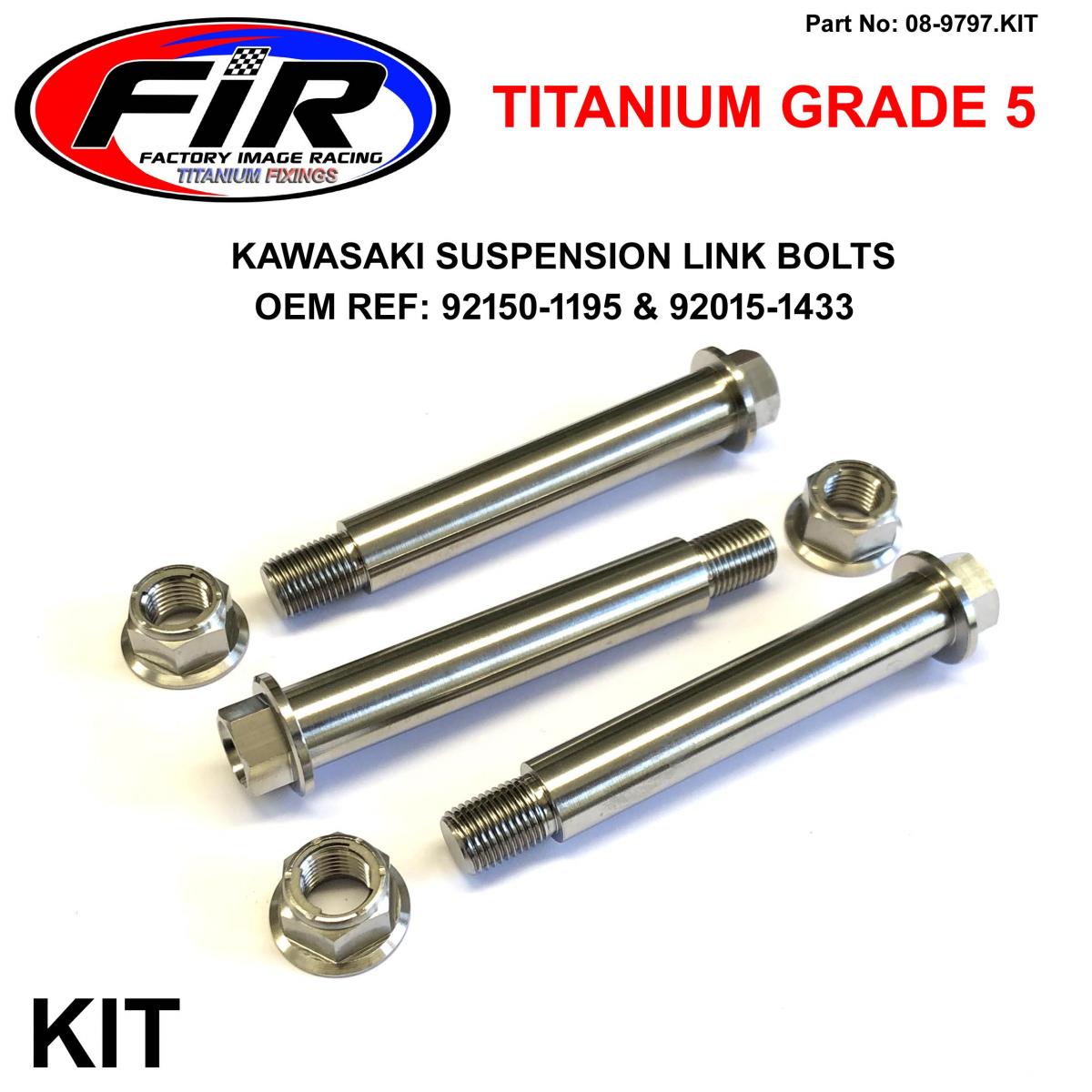 GR5 PRO LINK BOLT KIT KX500, KDX SET OF 3 BOLTS & 3 NUTS, 92150-1195 & 92015-1433 image 1