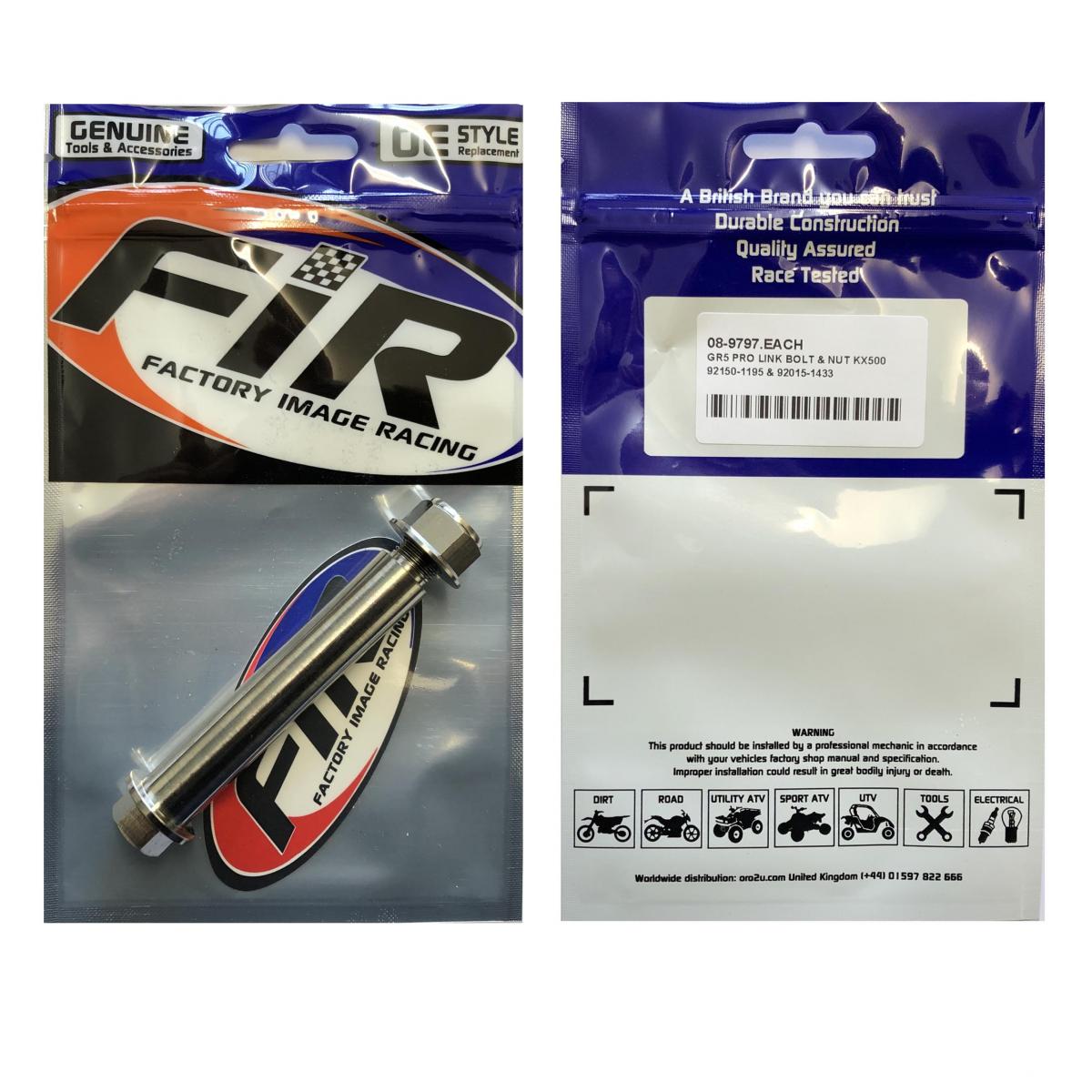 GR5 PRO LINK BOLT & NUT KX500, KDX 92150-1195 & 92015-1433 thumbnail 2