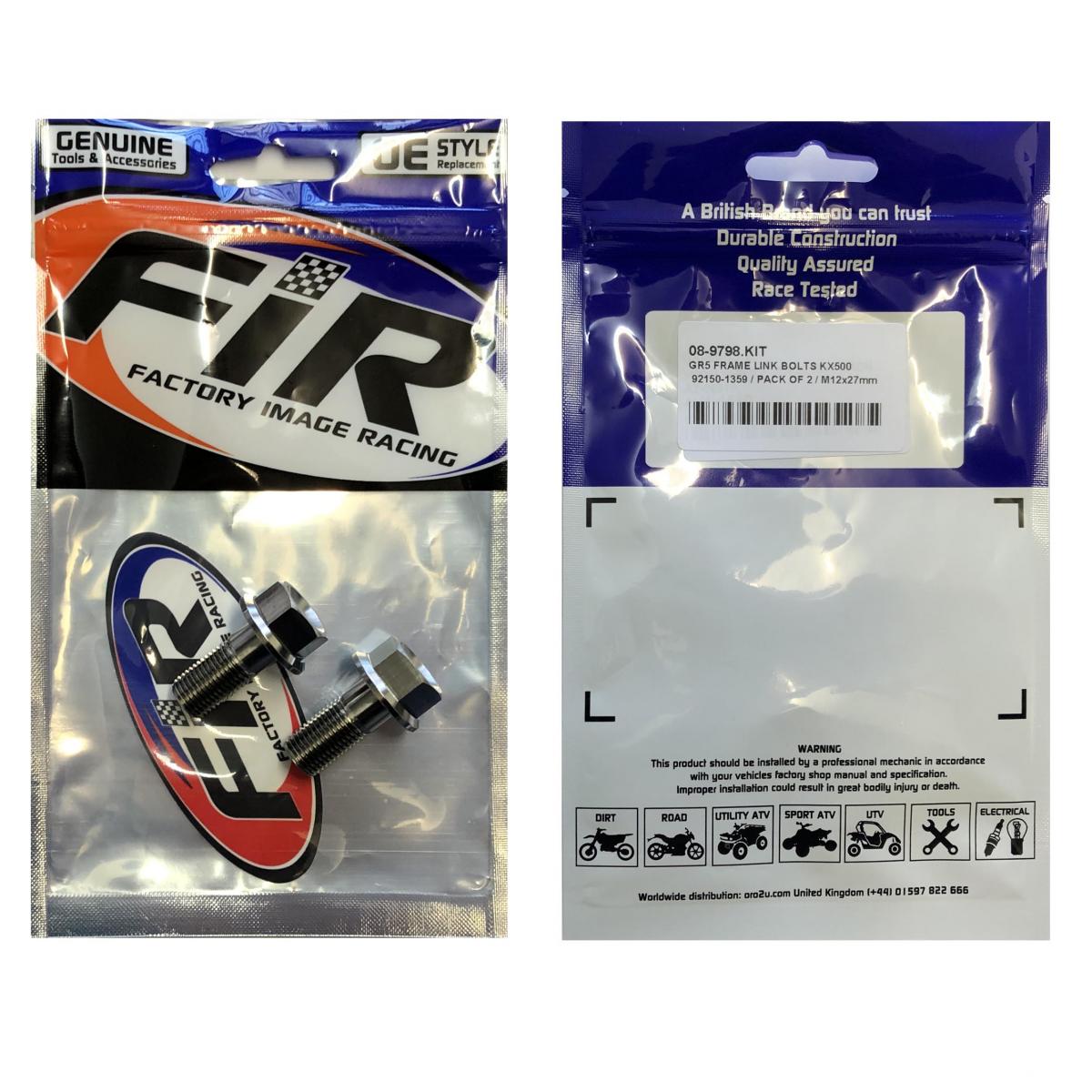 GR5 FRAME LINK BOLTS KX500, 92150-1359 / PACK OF 2 / M12x27mm, KX 80 85 100 125 250 500 KDX thumbnail 3