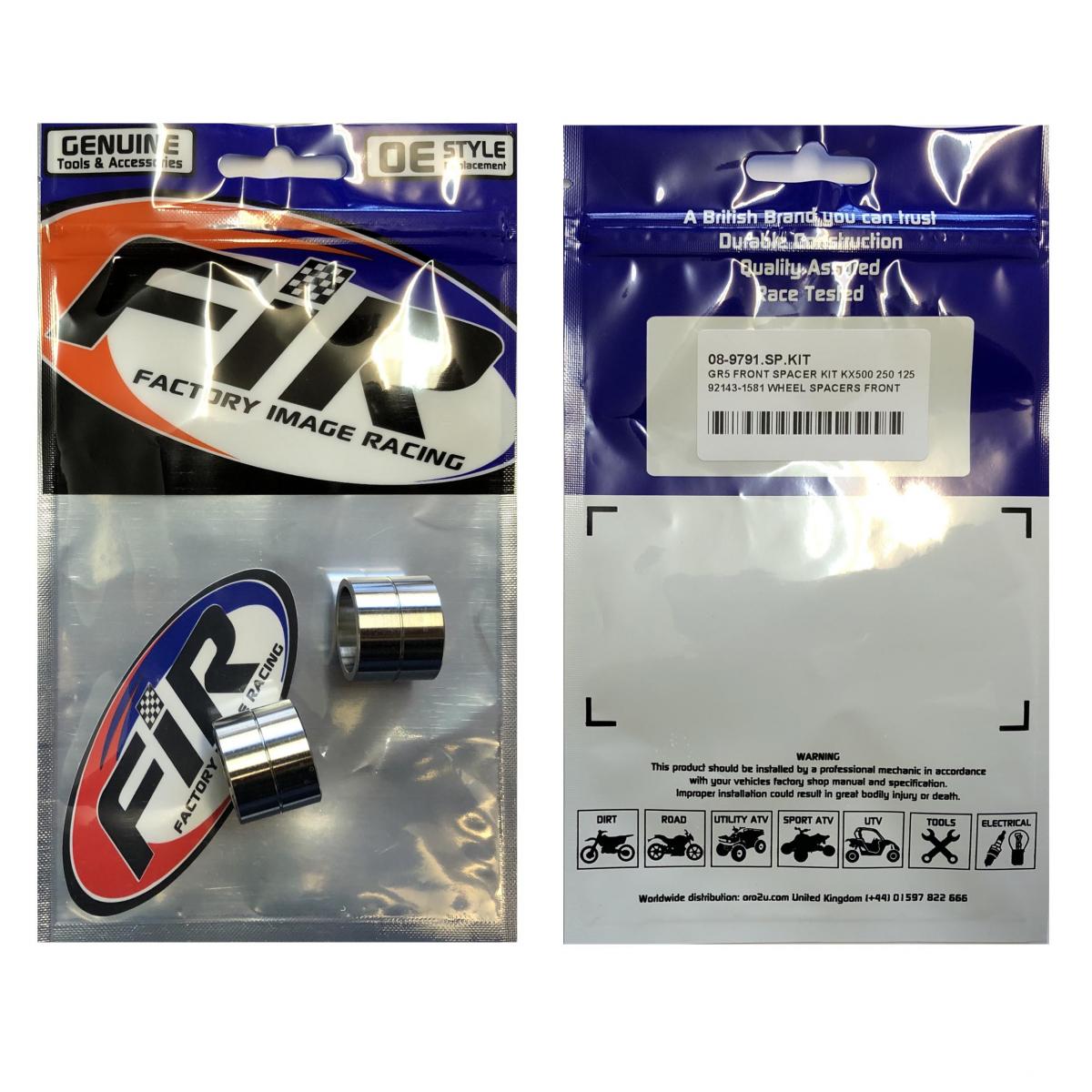 GR5 FRONT SPACER KIT KX500 250 125, 92143-1581 WHEEL SPACERS FRONT, 11-1027 / FACTROY IMAGE RACING thumbnail 2