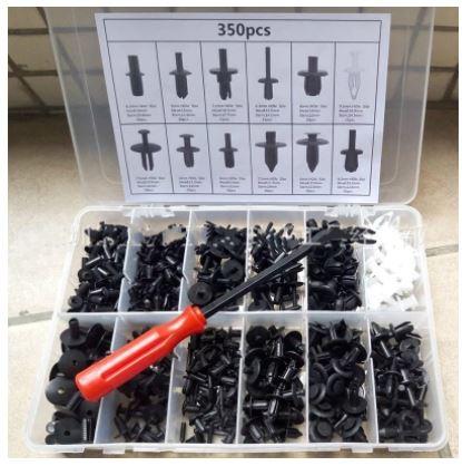 350 PIECE PLASTIC RIVET KIT WITH CLIP WRENCH TOOL PANEL CLIPS thumbnail 2