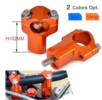 28.6mm Handlebar Clamp 52mm Risers Bar Mount In Silver for KTM Gas Gas BETA Husqvarna thumbnail 3