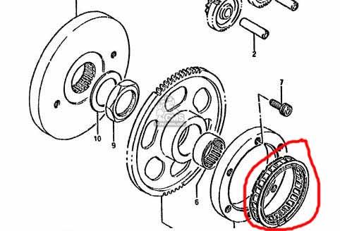 STARTER CLUTCH ASSY 86-19 SUZUKI LS S40 ST DR XF NK 400 650 12600-24830 thumbnail 5