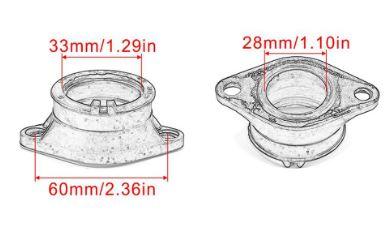 FLANGE INTAKE DR200 DR200SE DR200S TS250 Savage, 13110-42A12 13110-42A01 SUZUKI, Carburetor Interface Adapter Manifold Pipe Clamp thumbnail 6