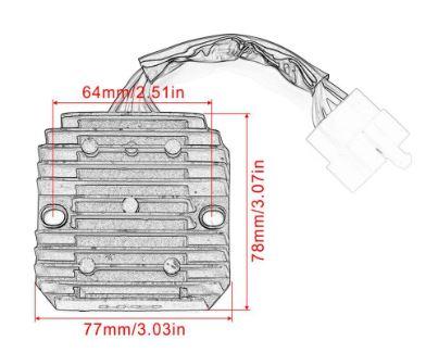 Voltage Regulator Rectifier Polaris Phoenix 200 2005-2017 Sawtooth 200 2006-2007, 0452760 0453025 0453375 0455311 thumbnail 4