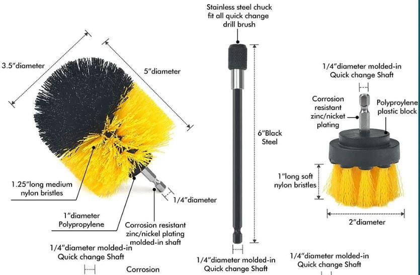 4PCS ROUND BRUSH SET EXTENTION ATTACHMENT thumbnail 3