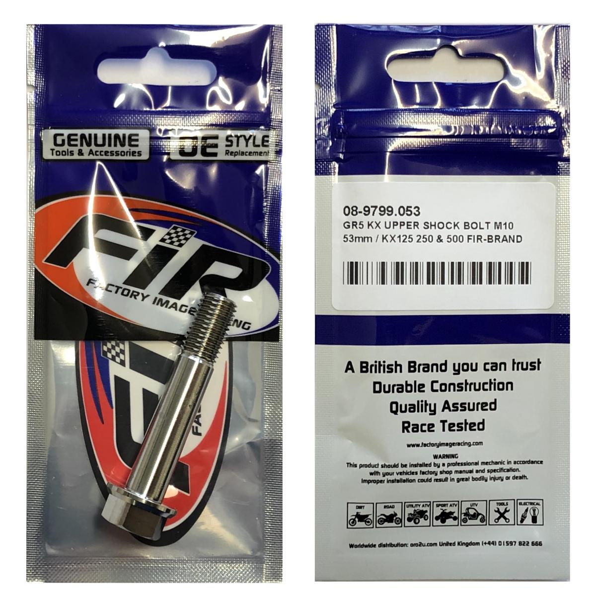 GR5 KX UPPER SHOCK BOLT M10, 53mm / KX125 250 & 500 92002-1936 thumbnail 2