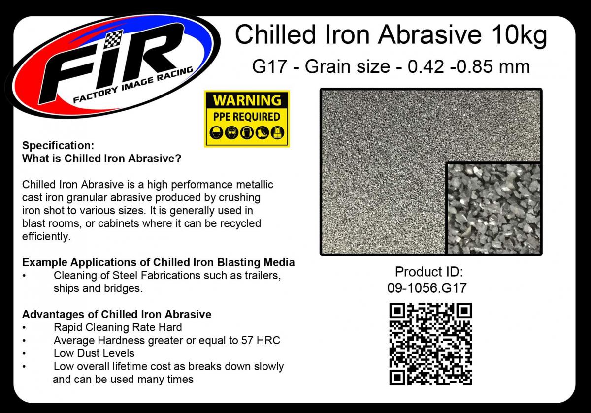 CHILLED IRON ABRASIVE 10kg, G17 - Grain size - 0.42 -0.85 / SAND BLASTING GRIT MEDIA SHOT BLASTING thumbnail 2