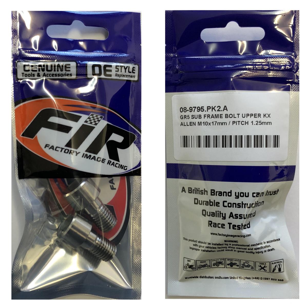 GR5 SUB FRAME BOLT UPPER KX, ALLEN M10x17mm / PITCH 1.25mm, 92002-1713 / 920021713 thumbnail 2