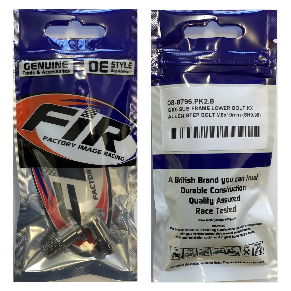 GR5 SUB FRAME LOWER BOLT KX, ALLEN STEP BOLT M8x19mm (SH9.98), 92150-1266 / 921501266 92150-1016 thumbnail 2