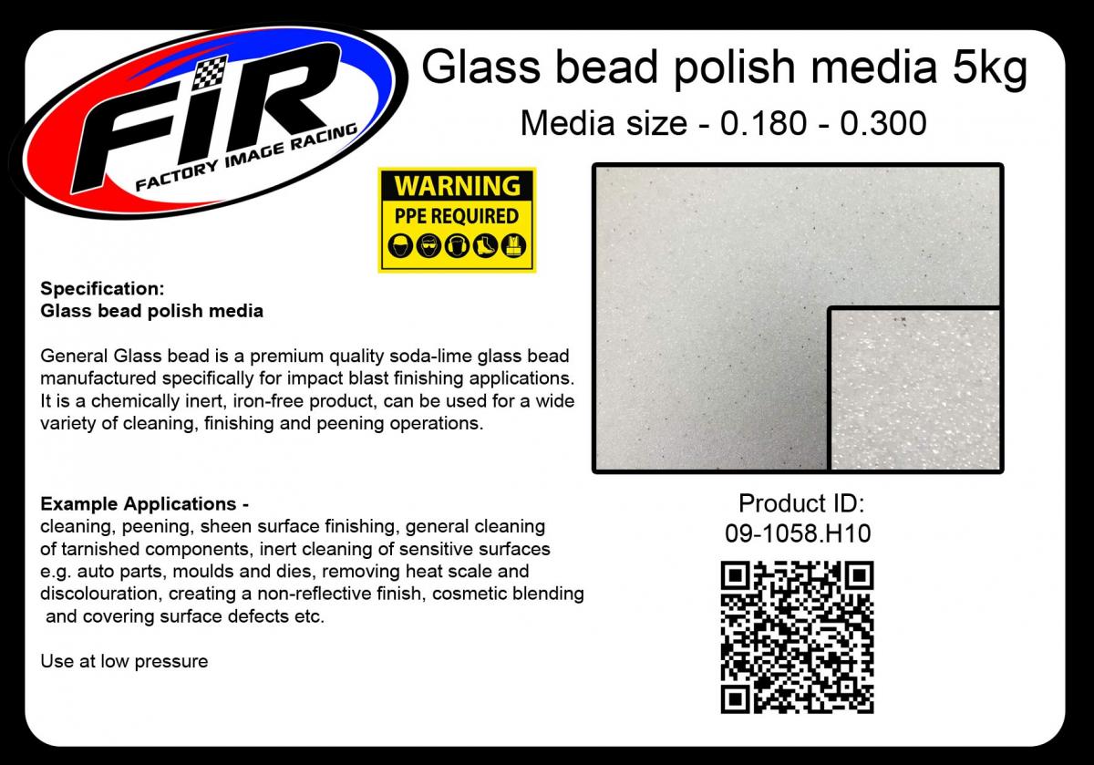 GLASS BEAD POLISH MEDIA5kg, H10 - MEDIA SIZE-0.180 - 0.300 / SAND BLASTING GRIT MEDIA SHOT BLASTING thumbnail 2