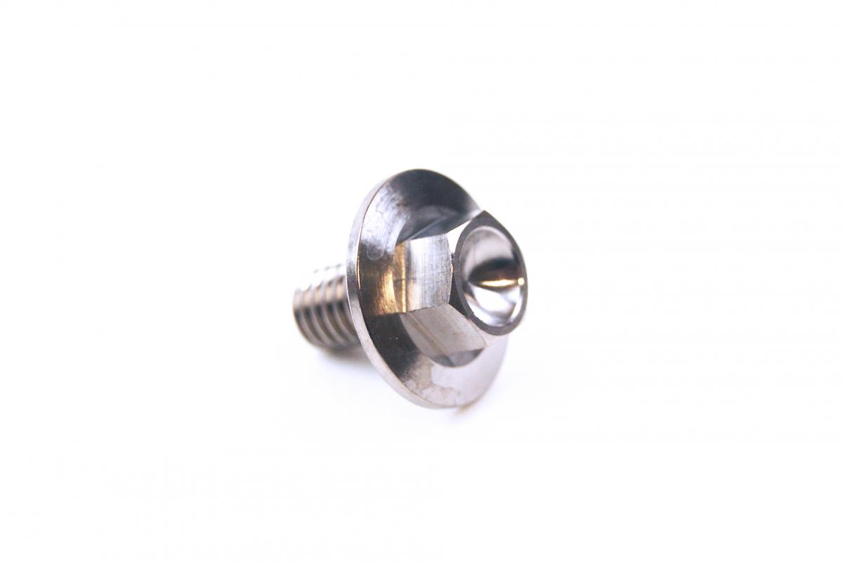 TITANIUM GR5 BOLT M6 x 10mm EACH, FLANGE OD: 15.90mm / HEX SIZE: 8mm, / PANEL BOLT FIXING PLASTIC thumbnail 2