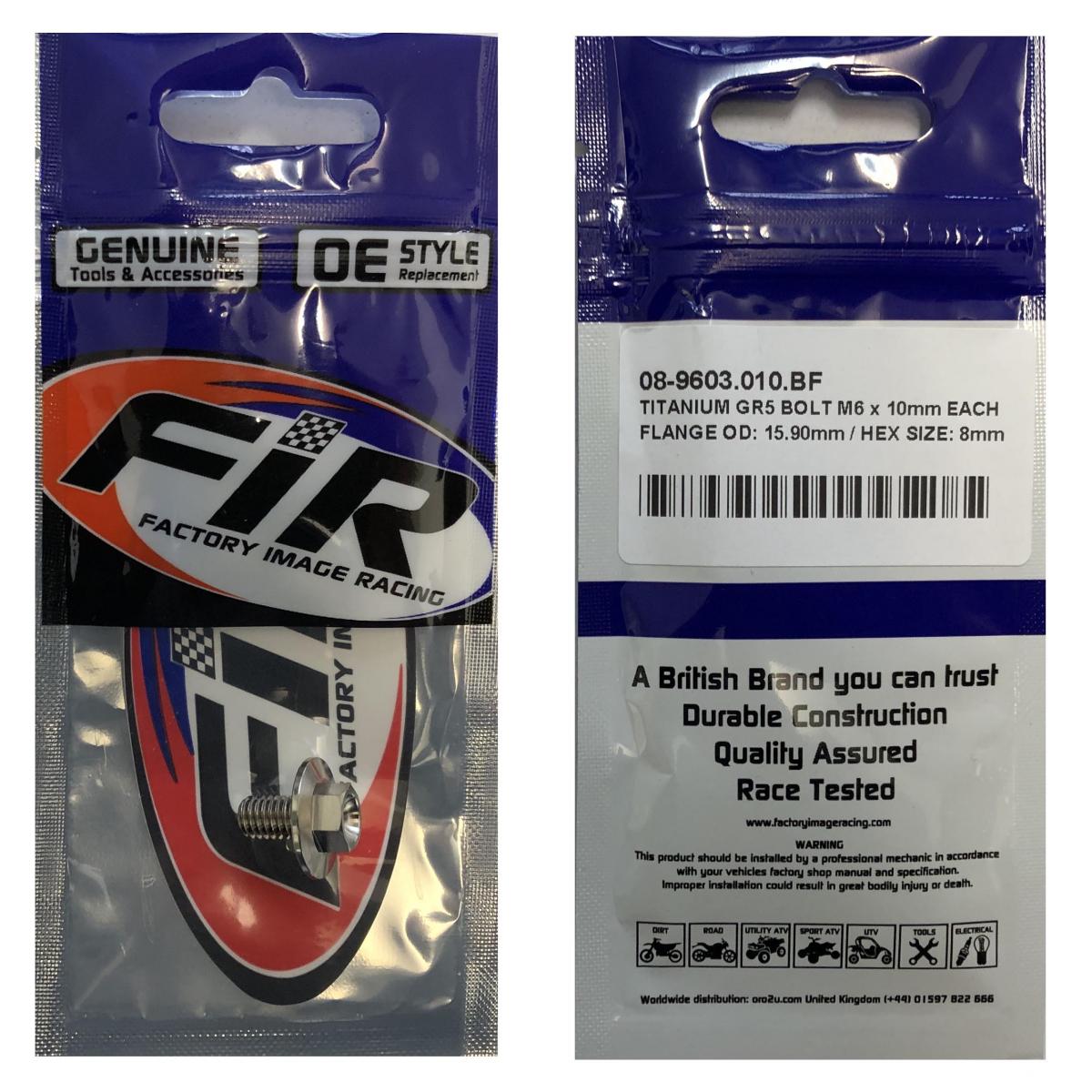 TITANIUM GR5 BOLT M6 x 10mm EACH, FLANGE OD: 15.90mm / HEX SIZE: 8mm, / PANEL BOLT FIXING PLASTIC thumbnail 3