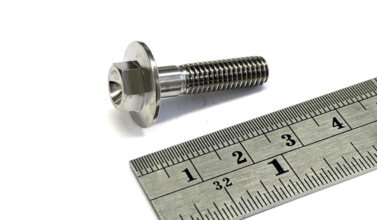 TITANIUM GR5 BOLT M6 x 25mm EACH, FLANGE OD: 15.90mm / HEX SIZE: 8mm, / PANEL BOLT FIXING PLASTIC thumbnail 4