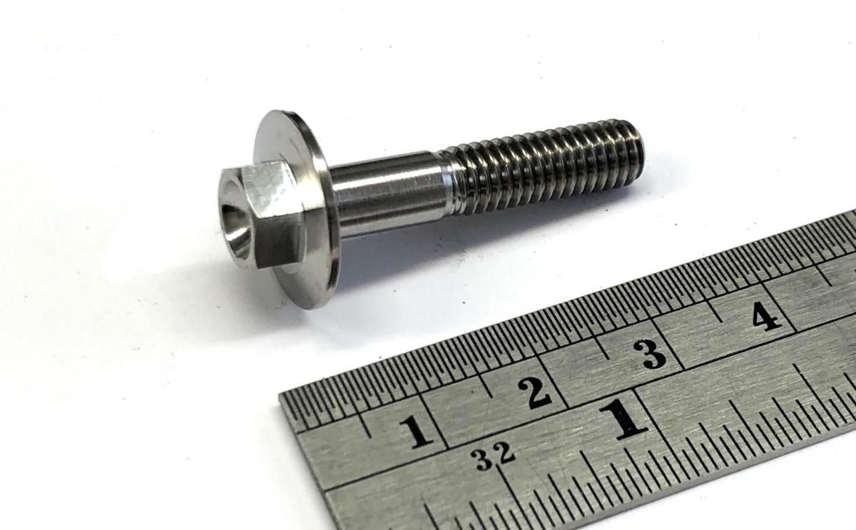 TITANIUM GR5 BOLT M6 x 30mm EACH, FLANGE OD: 15.90mm / HEX SIZE: 8mm, / PANEL BOLT FIXING PLASTIC thumbnail 3