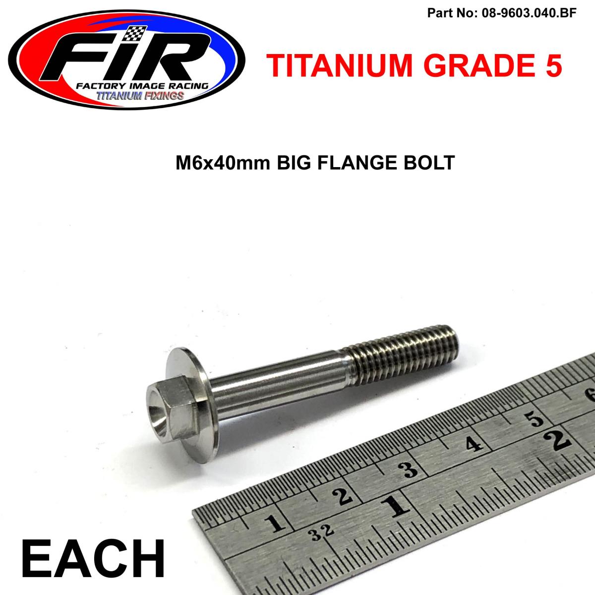 TITANIUM GR5 BOLT M6 x 40mm EACH, FLANGE OD: 15.90mm / HEX SIZE: 8mm, / PANEL BOLT FIXING PLASTIC thumbnail 2