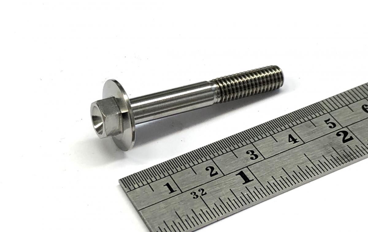 TITANIUM GR5 BOLT M6 x 40mm EACH, FLANGE OD: 15.90mm / HEX SIZE: 8mm, / PANEL BOLT FIXING PLASTIC thumbnail 4