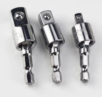 3PCS ELECTRIC DRILL SOCKET ADAPTER BIT DRIVER 1/4 3/4 1/2 thumbnail 2