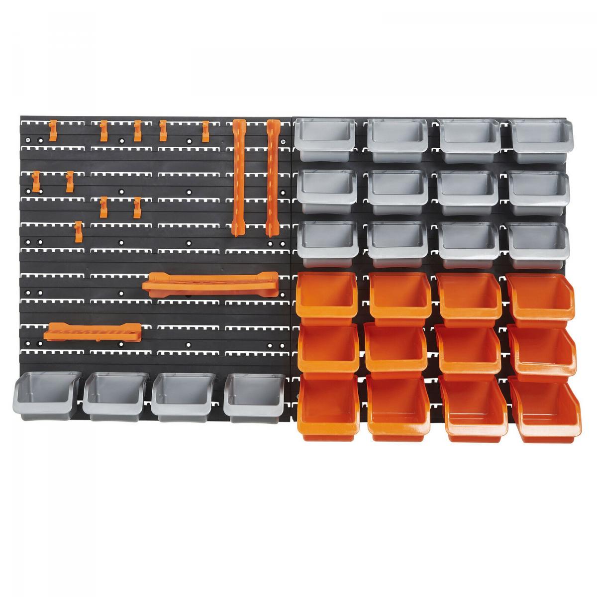 44 BIN STORAGE RACK SOLUTION, Garage Organiser Storage Rack Bin Hook Panel Set, BR43F thumbnail 2