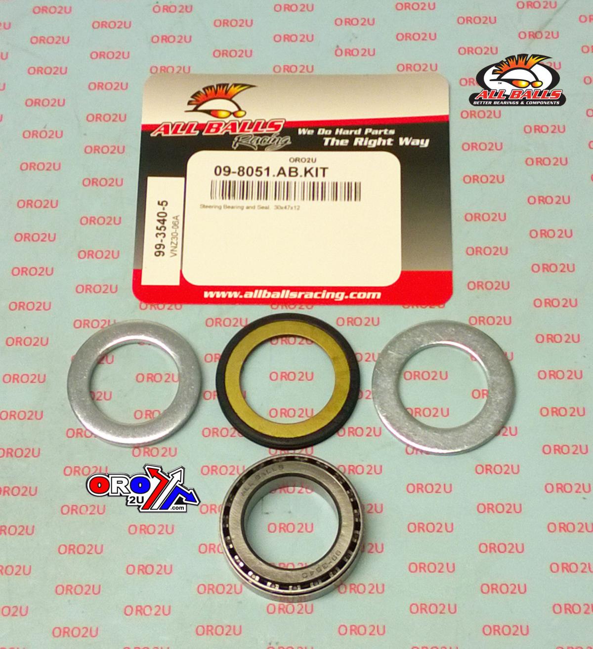BEARING TAPER & SEAL KIT, ALLBALLS 99-3540-5, 30x47x12, OPEN thumbnail 2