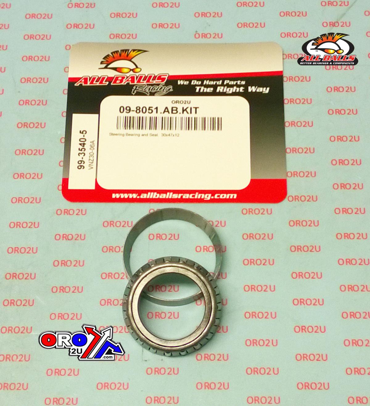 BEARING TAPER & SEAL KIT, ALLBALLS 99-3540-5, 30x47x12, OPEN thumbnail 3